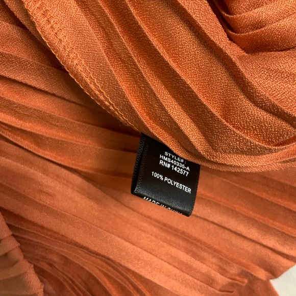 Haute Mode Pumpkin Spice Pleated Skirt NWOT - Picture 5 of 8